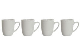DKD Home Decor Mug 10 x 9 x 12 cm Set de 4 Porcelana Blanco