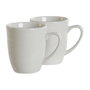 DKD Home Decor Juego de 4 Tazas de Porcelana Blanca 330ml
