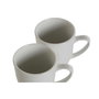 DKD Home Decor Juego de 4 Tazas de Porcelana Blanca 330ml