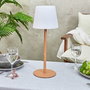 Home Deco Factory Lámpara Recargable Efecto Madera Natural Interior/Exterior USB Tres Intensidades 40cm