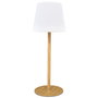 Home Deco Factory Lámpara Recargable Efecto Madera Natural Interior/Exterior USB Tres Intensidades 40cm