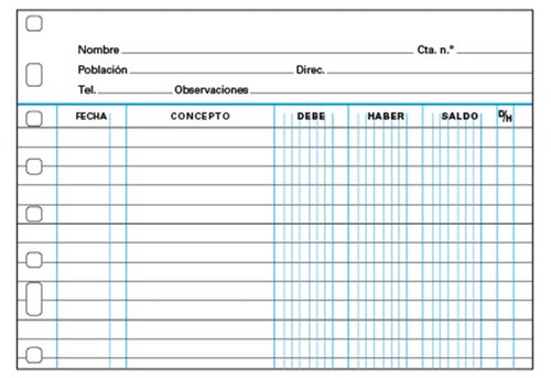 Multifin 3003 Recambio para archivador 8 anillas, cuentas corrientes, cuarto apaisado, 50 hojas, 215x155 mm Multifin 3003 Recambio para archivador 8 anillas, cuentas corrientes, cuarto apaisado, 50 hojas, 215x155 mm