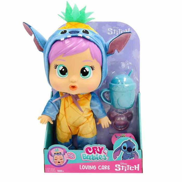 Imc Toys Muñeco Bebé Llorón Stitch Loving Care con Biberón y Chupete