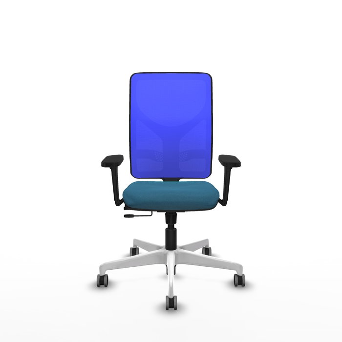 PIQUERAS Y CRESPO Silla de oficina Motilla con mecanismo Sincro/Traslack, Verde petróleo y Azul