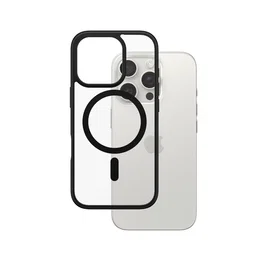 PanzerGlass HardCase Transparente con MagSafe Negro y Marco iPhone 16 Pro - Funda TPU Resistente a Golpes, Certificación MIL-STD-810H