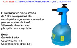 Matabi Pulverizador a presión Berry 1,5 L