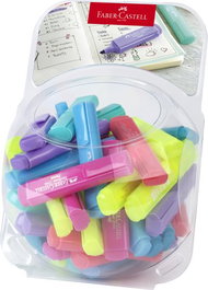 Marcador Fluor Faber-Castell Textliner 1546 Expositor Bombonera De 80 44X Amarillo 6X Rosa 6X Albaricoque 6X Lila 6X Azul Palido 6X Turquesa 6X Aquamarina