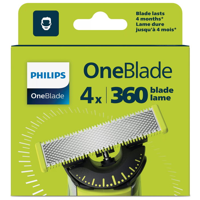 Philips OneBlade 360 Pack de 4 cuchillas de repuesto QP440/50 Philips OneBlade 360 Pack de 4 cuchillas de repuesto QP440/50