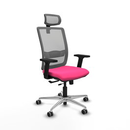 PIQUERAS Y CRESPO Silla de oficina Haches Rosa y Gris
