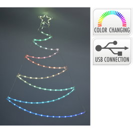 Basics Árbol adorno LED RGB con conexión USB