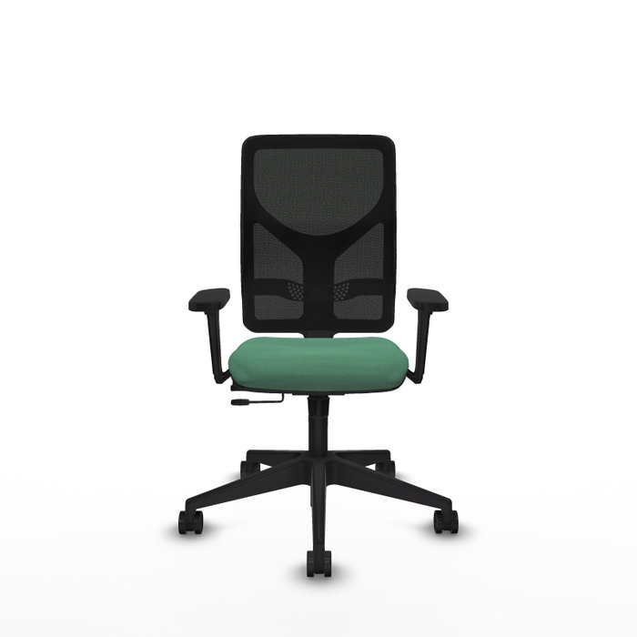 PIQUERAS Y CRESPO Silla de oficina Motilla con mecanismo Sincro/Traslack, Verde esmeralda y Negro