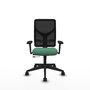 PIQUERAS Y CRESPO Silla de oficina Motilla con mecanismo Sincro/Traslack, Verde esmeralda y Negro