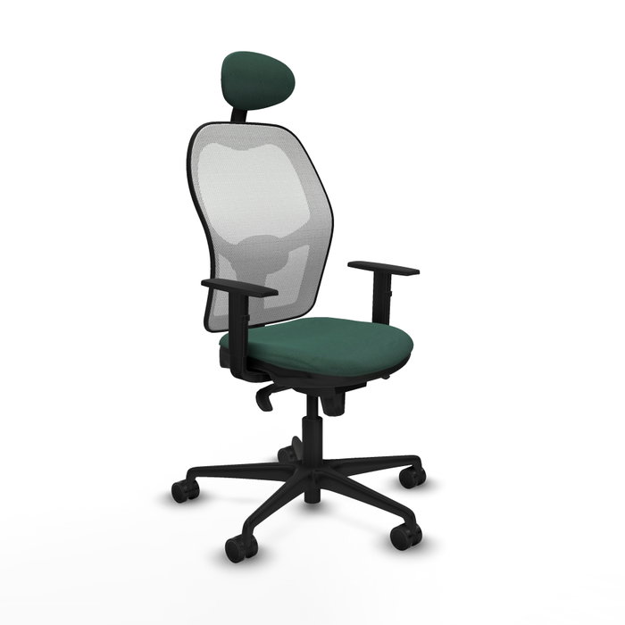 PIQUERAS Y CRESPO Silla de oficina Jorquera con Mecanismo Sincro Verde botella y Blanco PIQUERAS Y CRESPO Silla de oficina Jorquera con Mecanismo Sincro Verde botella y Blanco
