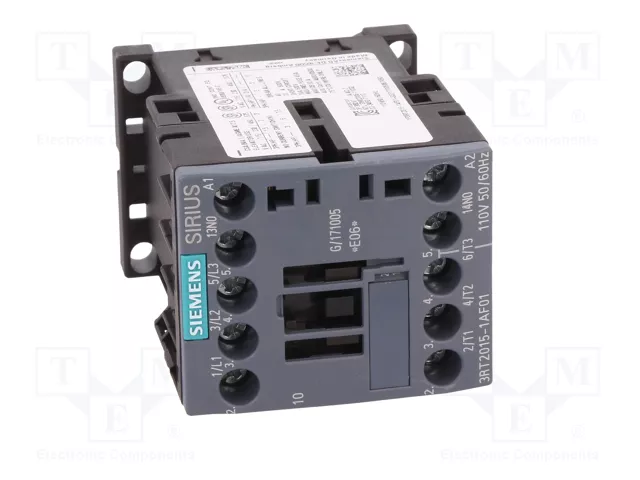 SIEMENS 3RT2015-1AF01 Contactor 3-polar 7A 110VAC