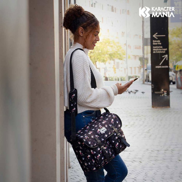 Bolso Satchel Grande Nature Disney Mickey Mouse Negro