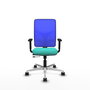 PIQUERAS Y CRESPO Silla de oficina Motilla con mecanismo Sincro/Traslack, Azul y Turquesa