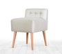 Atelier Del Sofa 9103 Puf Bohemio Crema 100% Algodón, Patas Madera, Diseño Escandinavo y Hotelero