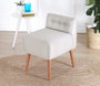 Atelier Del Sofa 9103 Puf Bohemio Crema 100% Algodón, Patas Madera, Diseño Escandinavo y Hotelero