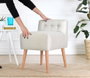 Atelier Del Sofa 9103 Puf Bohemio Crema 100% Algodón, Patas Madera, Diseño Escandinavo y Hotelero