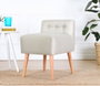 Atelier Del Sofa 9103 Puf Bohemio Crema 100% Algodón, Patas Madera, Diseño Escandinavo y Hotelero