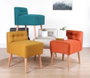Atelier Del Sofa 9103 Puf Bohemio Crema 100% Algodón, Patas Madera, Diseño Escandinavo y Hotelero