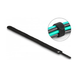 DeLOCK Bridas para cables con gancho y lazo 200 x 12 mm Negro (10 unidades)