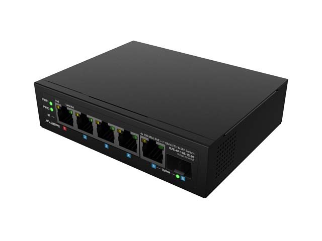 LANBERG Switch LANBERG Industrial PoE 1xBT 3xAT SFP/ETH DIN LANBERG Switch LANBERG Industrial PoE 1xBT 3xAT SFP/ETH DIN