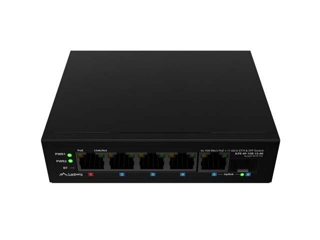 LANBERG Switch LANBERG Industrial PoE 1xBT 3xAT SFP/ETH DIN LANBERG Switch LANBERG Industrial PoE 1xBT 3xAT SFP/ETH DIN