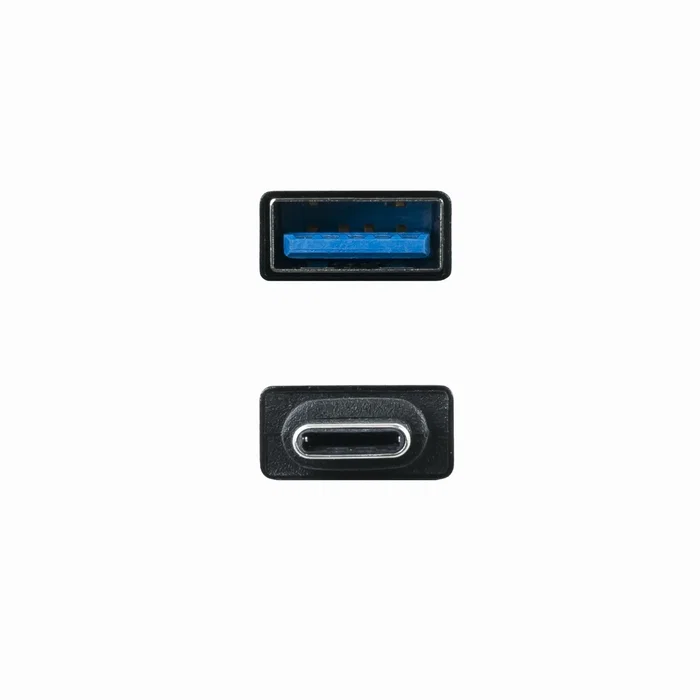 Nano Cable 10.02.0010 Adaptador USB Hembra a USB Tipo-C Macho 3.1 Negro Aluminio Carga y Datos
