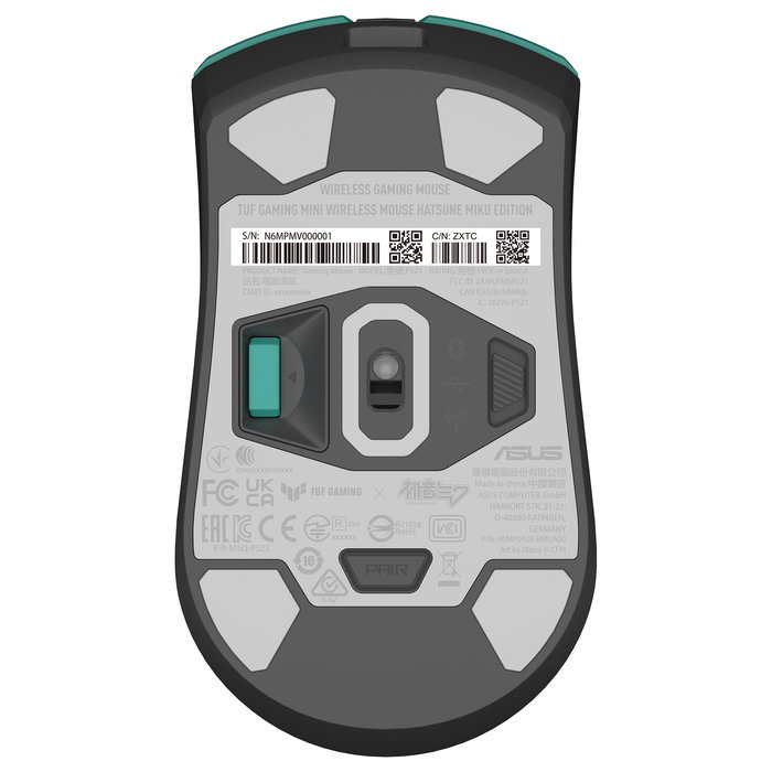 ASUS TUF Gaming Mini Ratón Inalámbrico Hatsune Miku Edition RF Wireless + Bluetooth + USB Type-A Óptico 1200 DPI