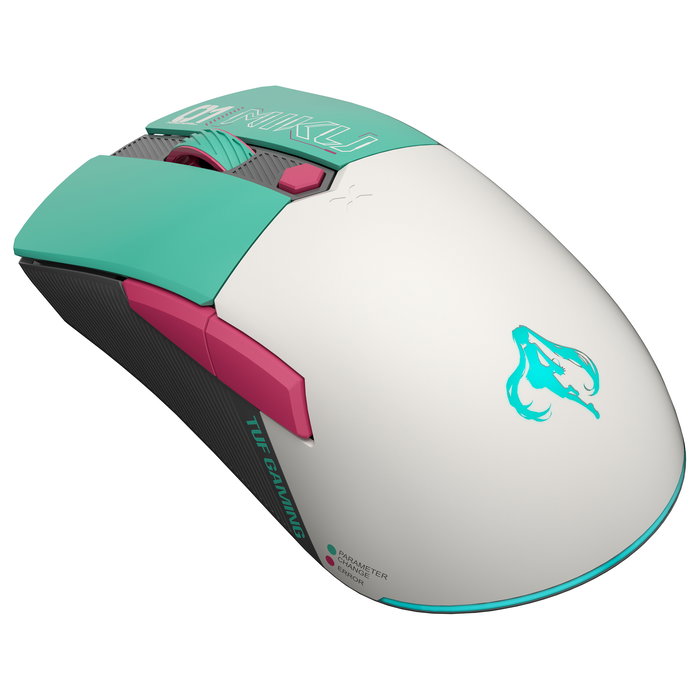 ASUS TUF Gaming Mini Ratón Inalámbrico Hatsune Miku Edition RF Wireless + Bluetooth + USB Type-A Óptico 1200 DPI