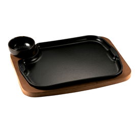 1946 Plato Rectangular Hierro Con Y Bol 1946 32x24 cm Bandeja Madera Contrachapada Gourmet