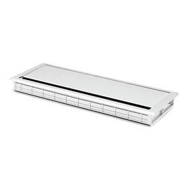 HERRAJES ALK Pasacable con Tapa Amortiguador Simple Blanco Aluminio 300x120x25mm