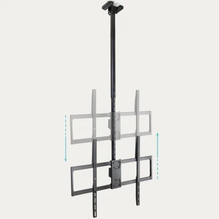 TooQ LPCE11100TSLI-B Soporte de Techo Giratorio e Inclinable para TV de 50 a 100 Pulgadas, Hasta 80 kg, Giro 180°, Inclinación -25°, Ajuste de Altura