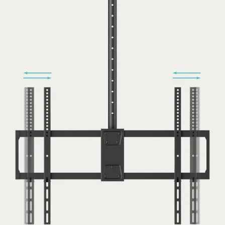 TooQ LPCE11100TSLI-B Soporte de Techo Giratorio e Inclinable para TV de 50 a 100 Pulgadas, Hasta 80 kg, Giro 180°, Inclinación -25°, Ajuste de Altura