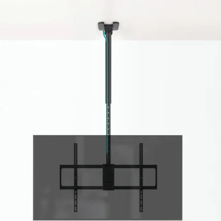 TooQ LPCE11100TSLI-B Soporte de Techo Giratorio e Inclinable para TV de 50 a 100 Pulgadas, Hasta 80 kg, Giro 180°, Inclinación -25°, Ajuste de Altura