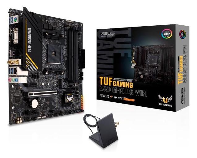ASUS TUF GAMING A520M-PLUS WIFI AMD A520 Micro ATX AM4 ASUS TUF GAMING A520M-PLUS WIFI AMD A520 Micro ATX AM4