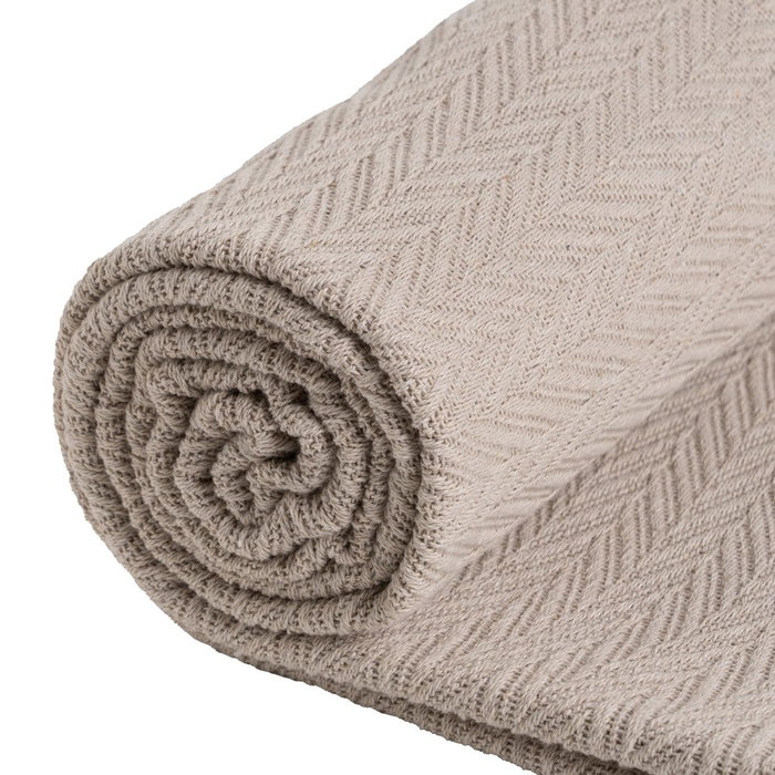 Plaid Espiga Marrón Claro Algodón 180 X 260 cm Plaid Espiga Marrón Claro Algodón 180 X 260 cm