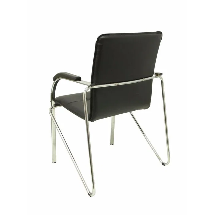Piqueras y Crespo Pack de 2 sillas Samba en similpiel negro con estructura cromada