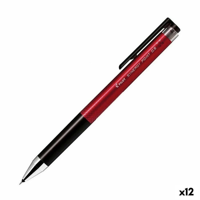 Pilot Synergy Point Bolígrafo de Tinta Gel Rojo 0,5 mm (Set de 12)