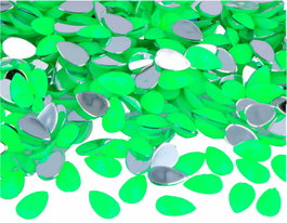 Innspiro Gemas decorativas acrílicas gota verde fluor 8x13mm, 2000u. aprox.