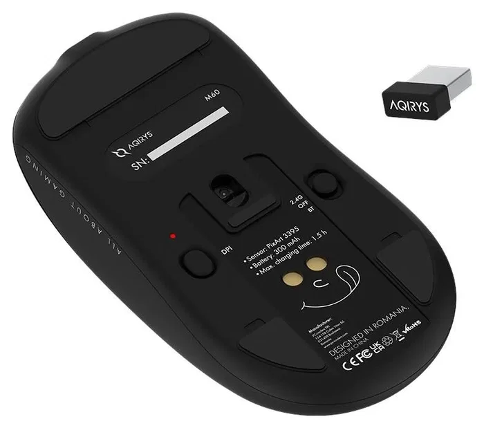 AQIRYS M60 Ratón gaming inalámbrico 26000 DPI óptico negro AQIRYS M60 Ratón gaming inalámbrico 26000 DPI óptico negro