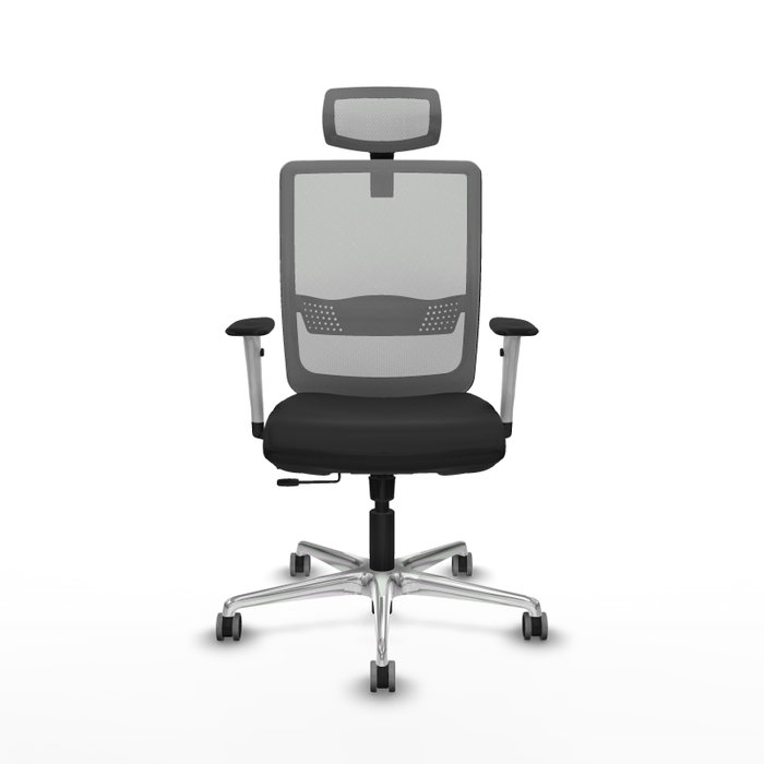 PIQUERAS Y CRESPO Silla de oficina Haches con mecanismo Sincro/Traslack, Negro y Gris