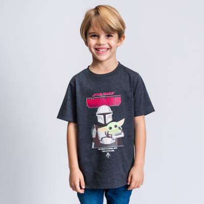 Camiseta de Manga Corta Infantil The Mandalorian Negro 8 Años