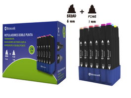 Bismark Estuche 24 Rotuladores Doble Punta 331976 Colores Variados
