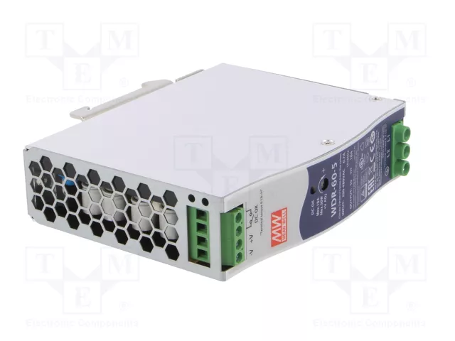 MEAN WELL WDR-60-5 Alimentador de impulso 50W 5VDC 10A