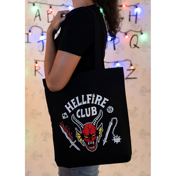 ERIK Bolsa shopping Hellfire Club Stranger Things 100% Algodón Reciclado con Asas para Hombro