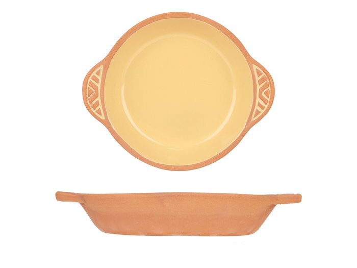 La Dehesa Cazuela Barro Redonda Asas 20 cm Amarillo Horno Microondas Nevera Lavavajillas (Set de 8)