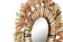 DKD Home Decor Set de 3 Decoración de Pared Lana y Cristal Naranja y Verde