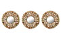 DKD Home Decor Set de 3 Decoración de Pared Lana y Cristal Naranja y Verde